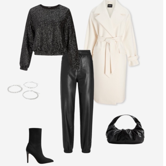 NWT!  High Waisted Faux Leather Joggers. - Picture 14 of 16